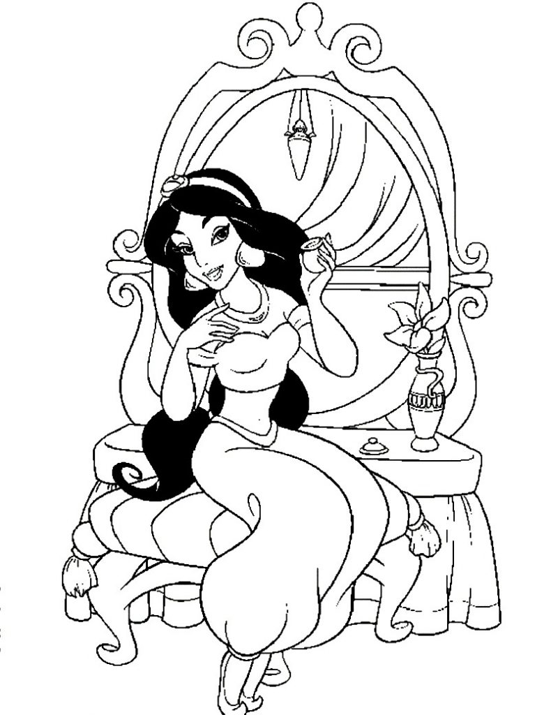 Princess Jasmine Coloring Pages Printable