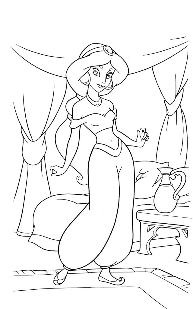 Princess Jasmine Coloring Pages for Kids