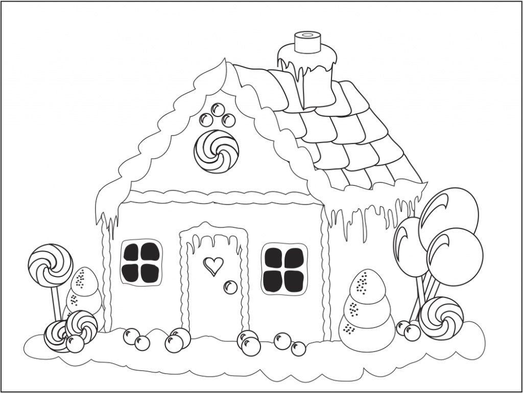 Printable Gingerbread House Coloring Pages