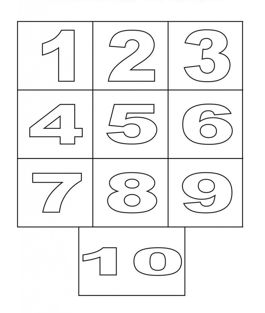 Printable Number Coloring Pages