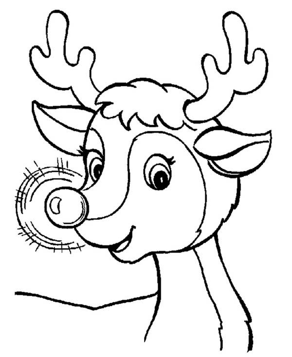 Rudolph Face Coloring Pages