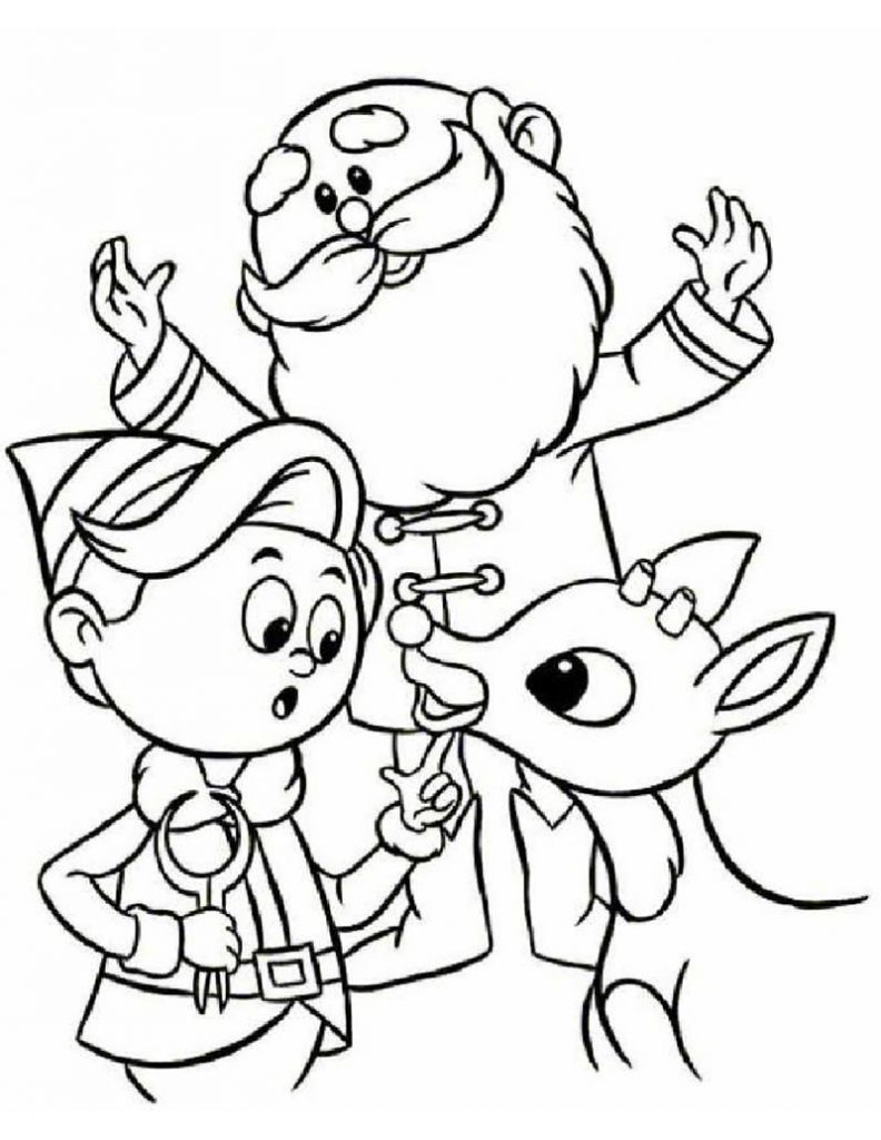 Santa and Rudolph Coloring Pages