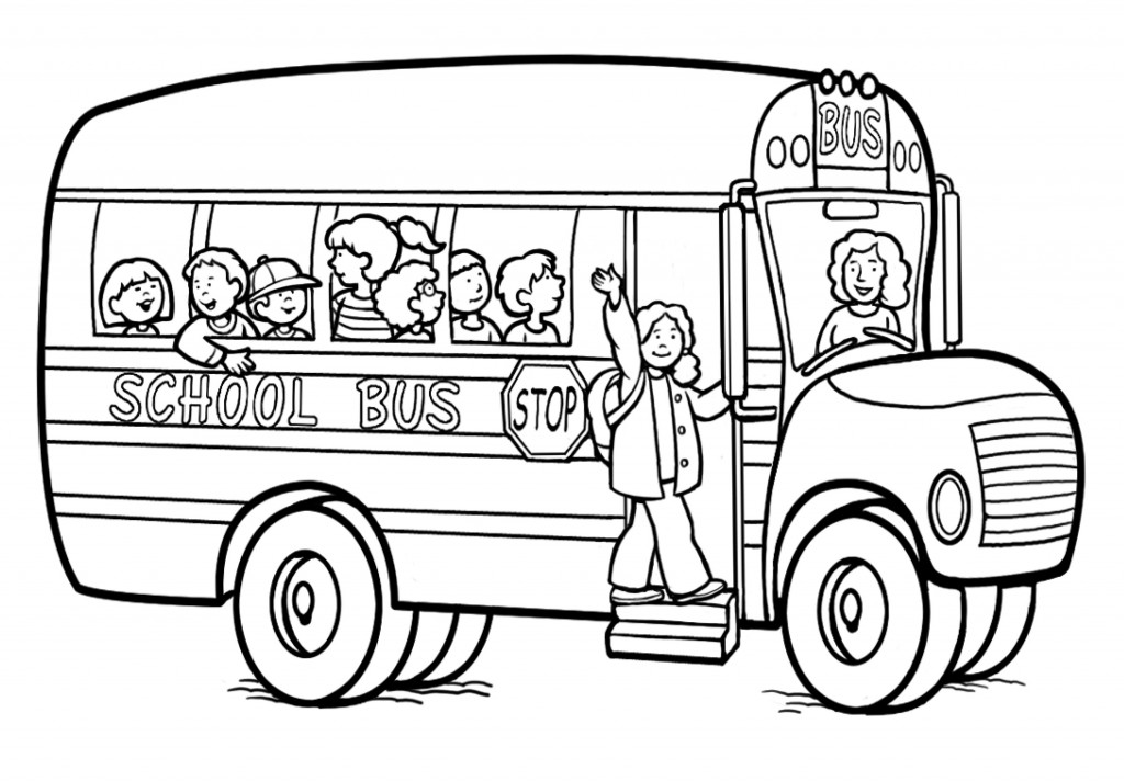 Free Printable School Bus  Coloring Pages For Kids