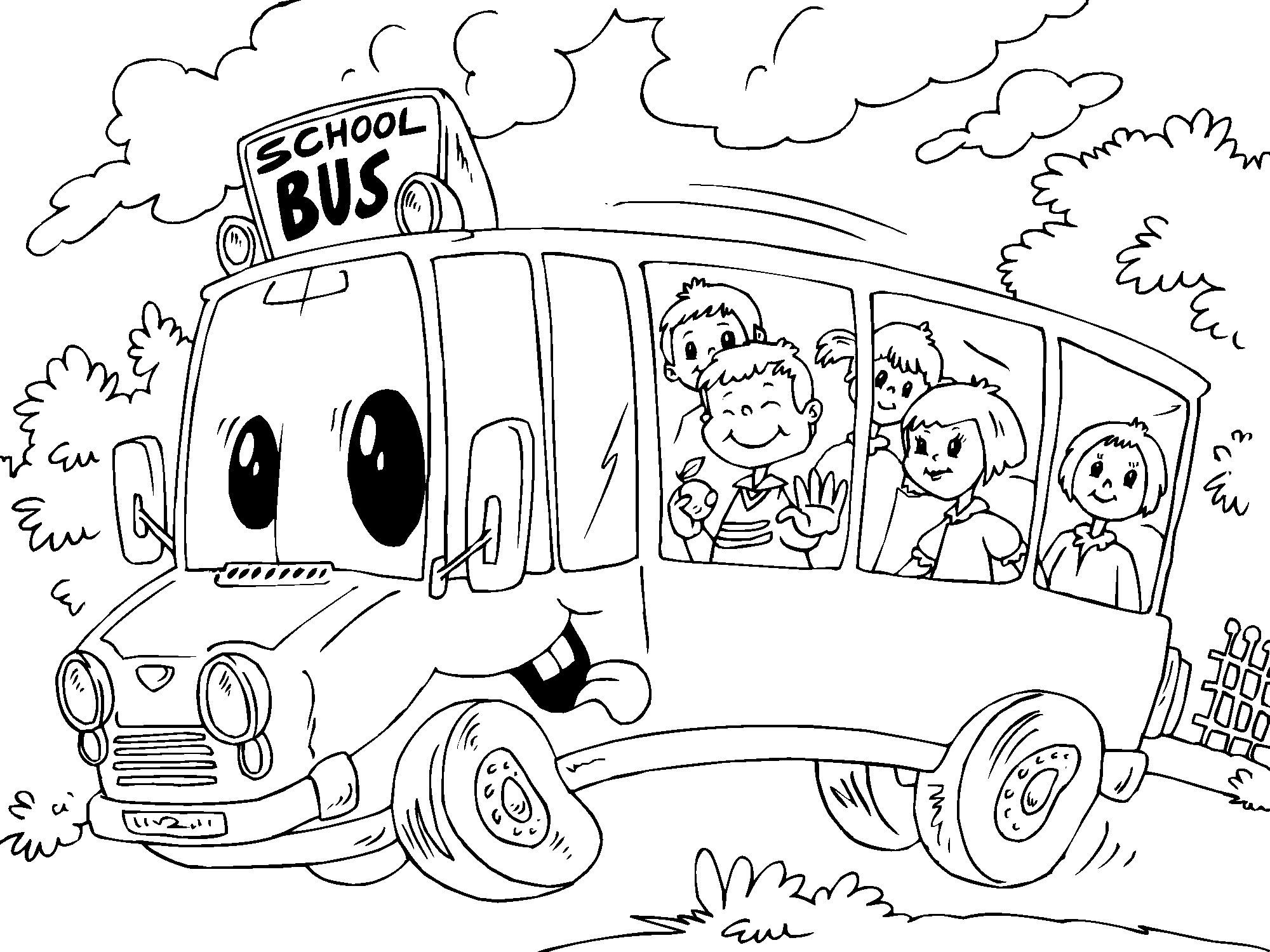 School Bus Back To School Coloring Page Printable | Images and Photos ...