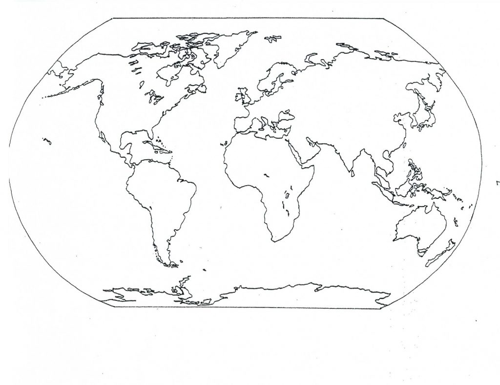 World Map Coloring Page for Kids