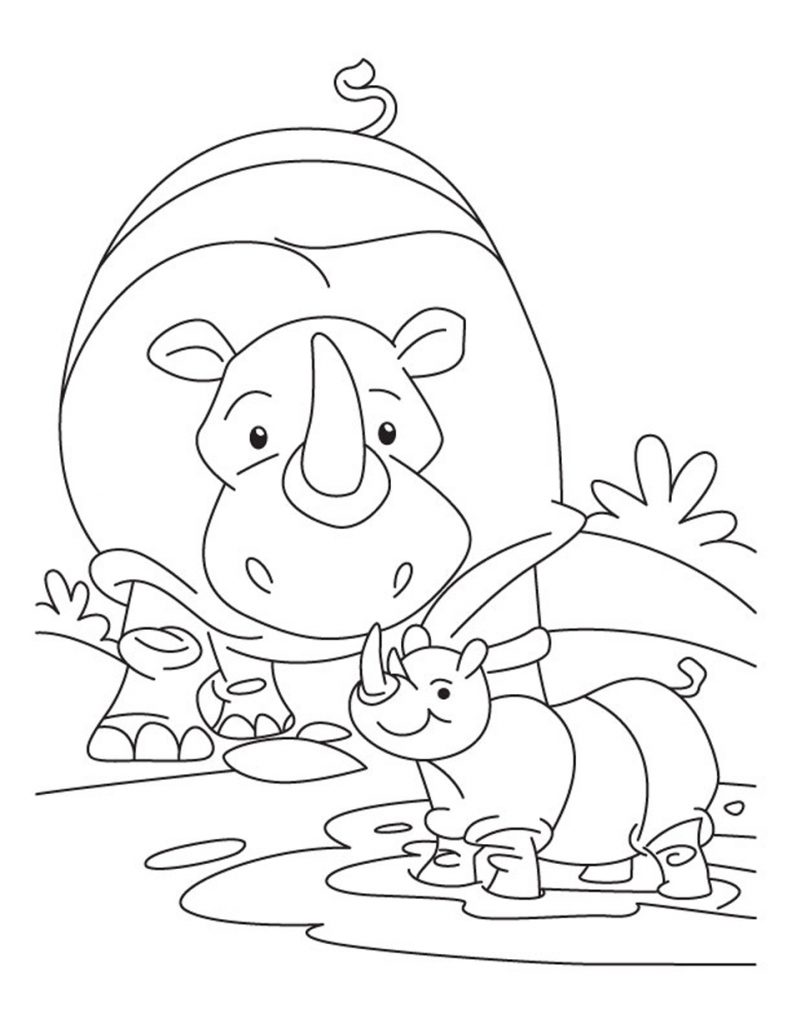 Baby Rhinoceros Coloring Pages