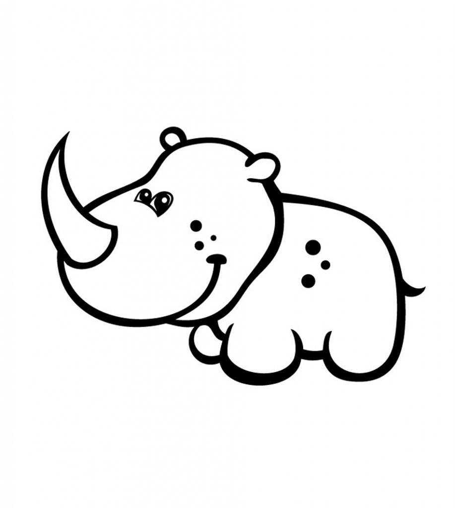 Cartoon Rhinoceros Coloring Pages