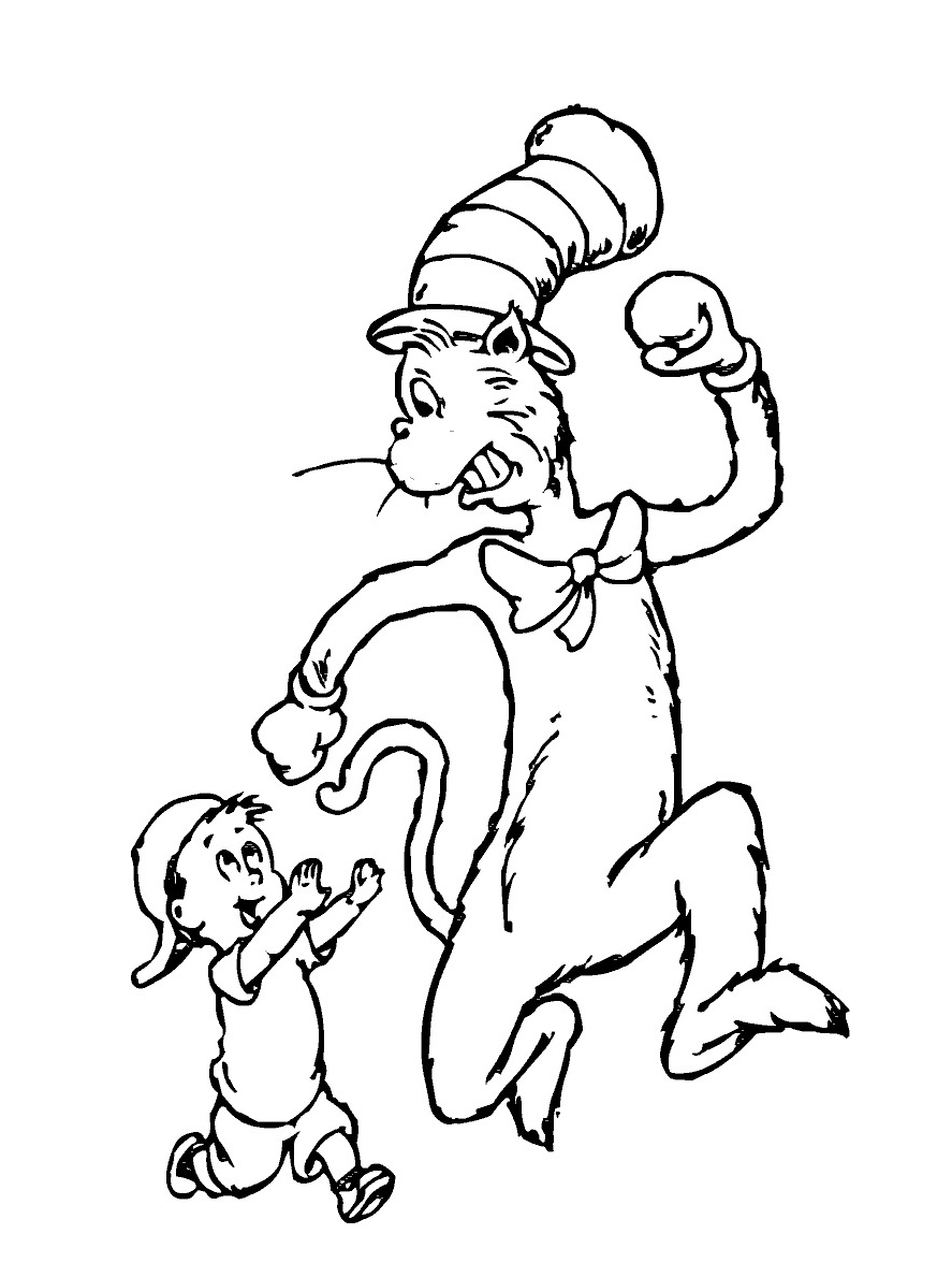 Cat In The Hat Coloring Pages Free Printable at Free