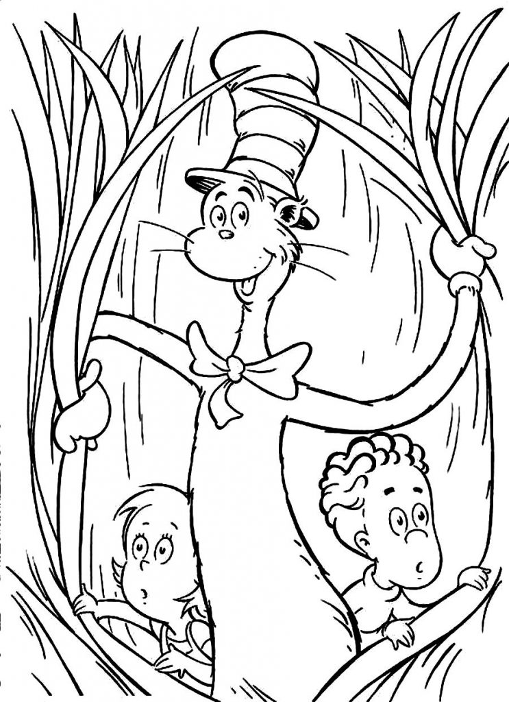 Cat in the Hat Coloring Pages Printable