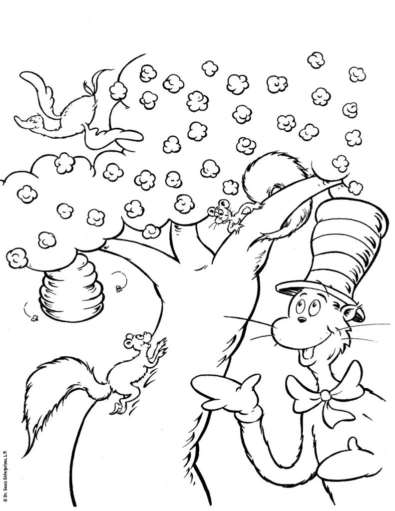 Cat in the Hat Coloring Pages for Kids