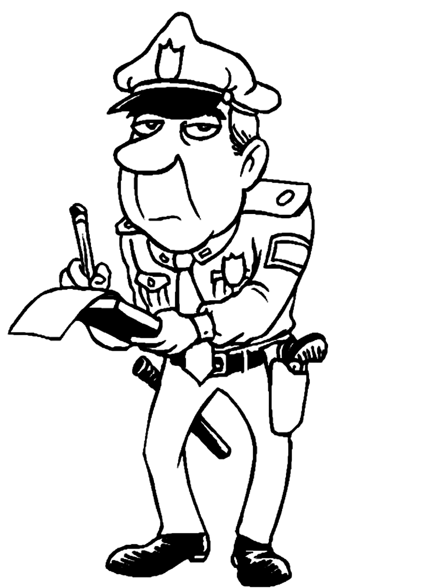 policeman hat coloring pages