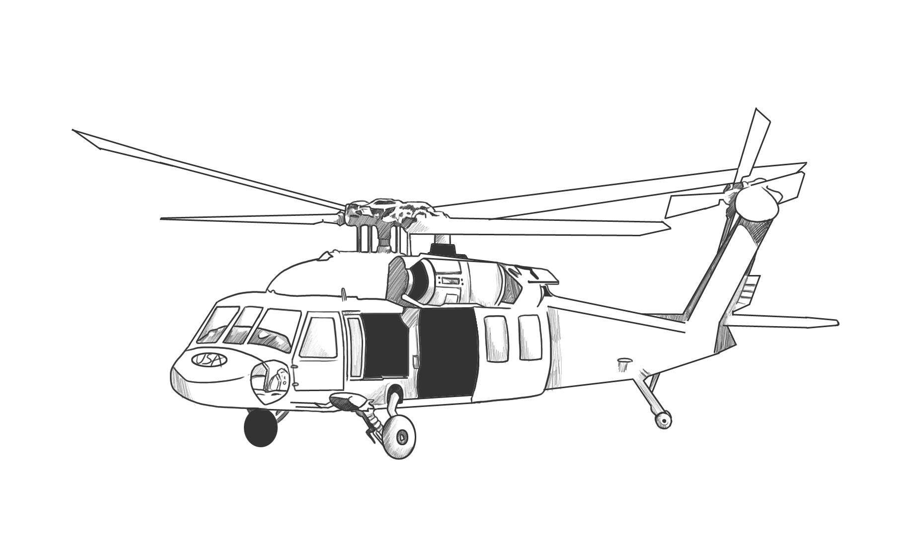 helicopter coloring page