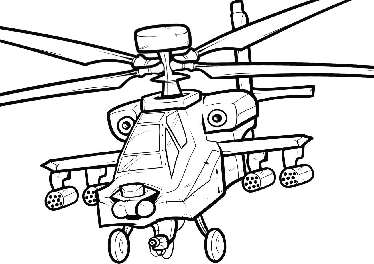 helicopter coloring page