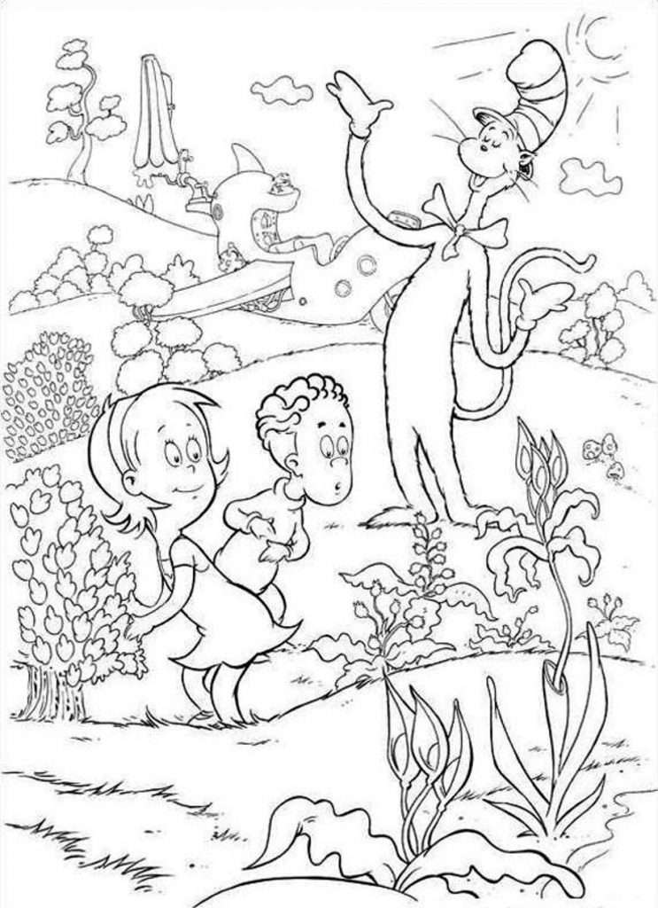 Printable Cat in the Hat Coloring Pages