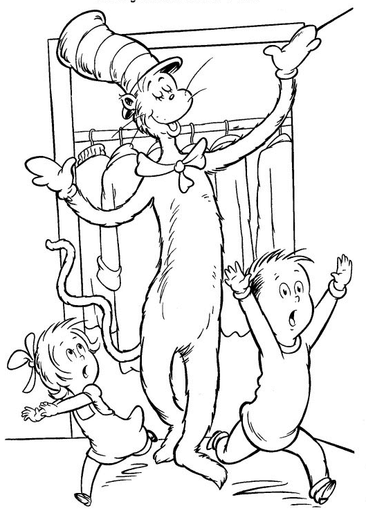 The Cat in the Hat Coloring Pages Printable