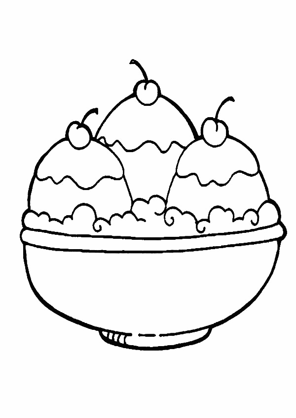 3 Scoop Sundae Coloring Page