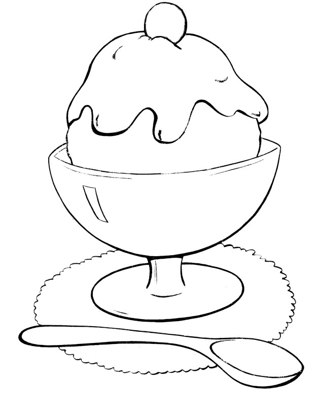 Free Sunday Ice Cream Coloring Pages