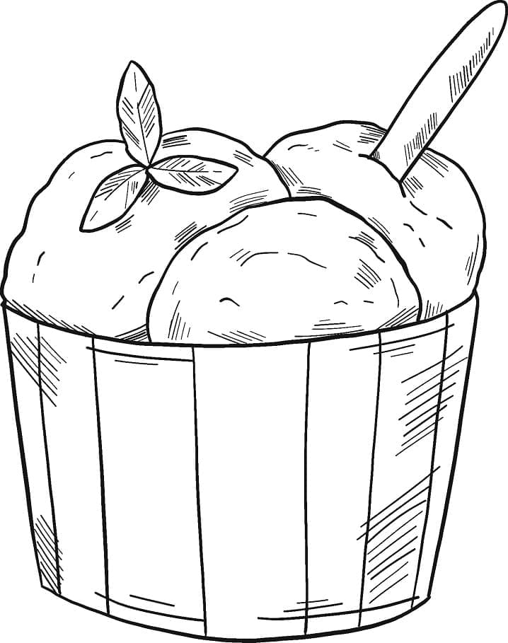Ice Cream Bowl Coloring Page