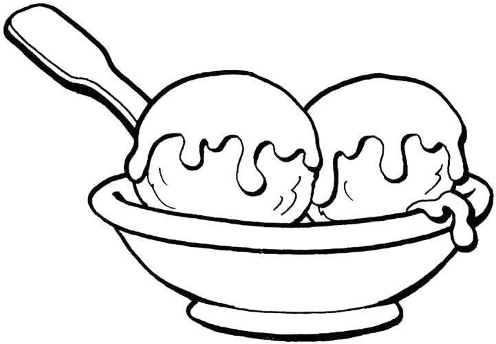 Ice Cream Dessert Coloring Page