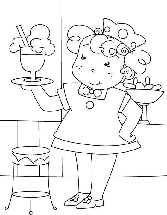 Ice Cream Parlor Coloring Pages