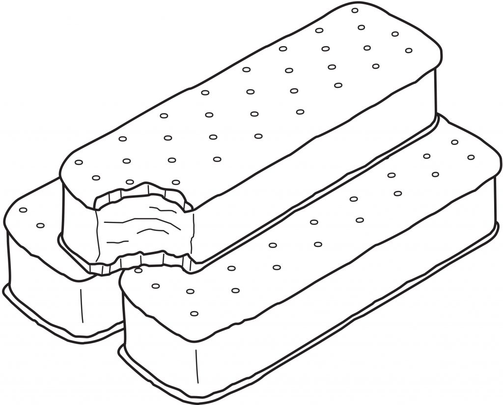 Ice Cream Sandwich Coloring Page