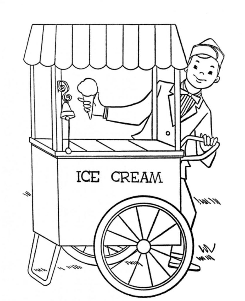 Ice Cream Stand Coloring Pages