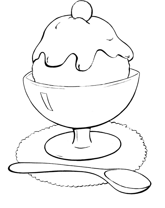 Ice Cream Sundae Coloring Pages