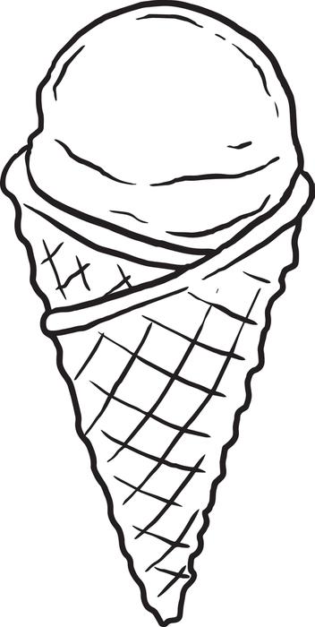 Large Ice Cream Cone Coloring Page