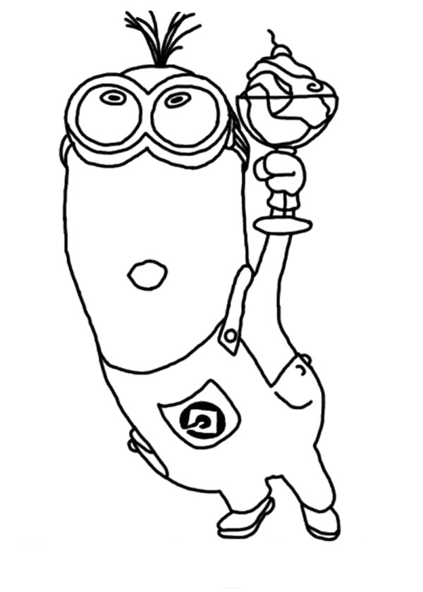 Minion Sundae Coloring Page