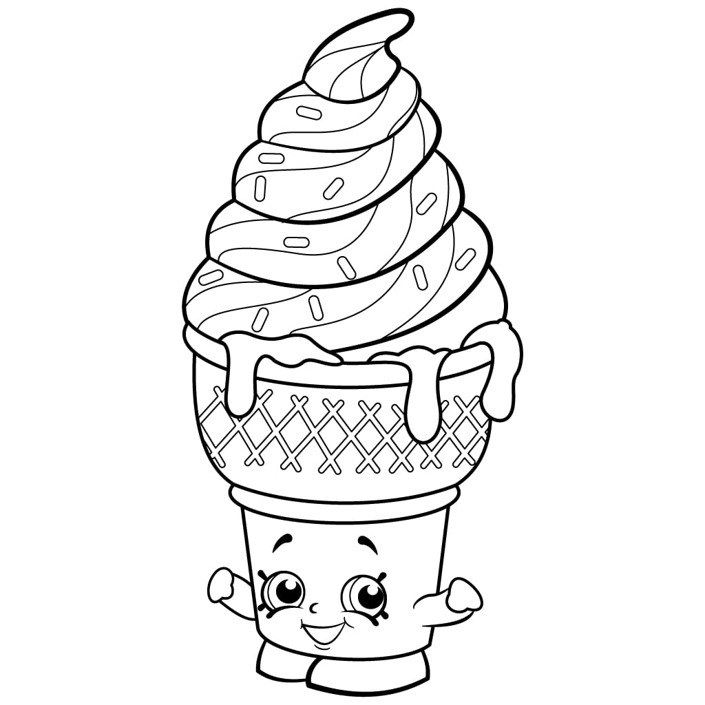 Shopkins Ice Cream Coloring Page