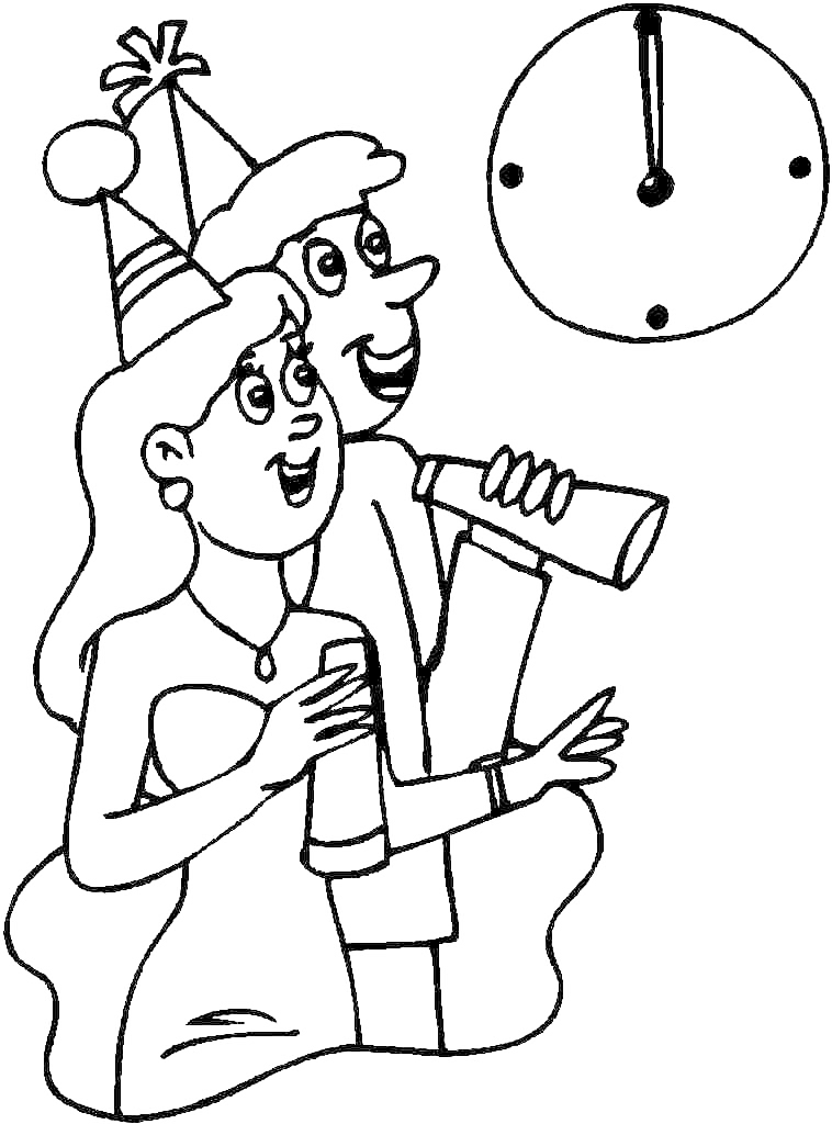 Counting Down New Year Coloring Page