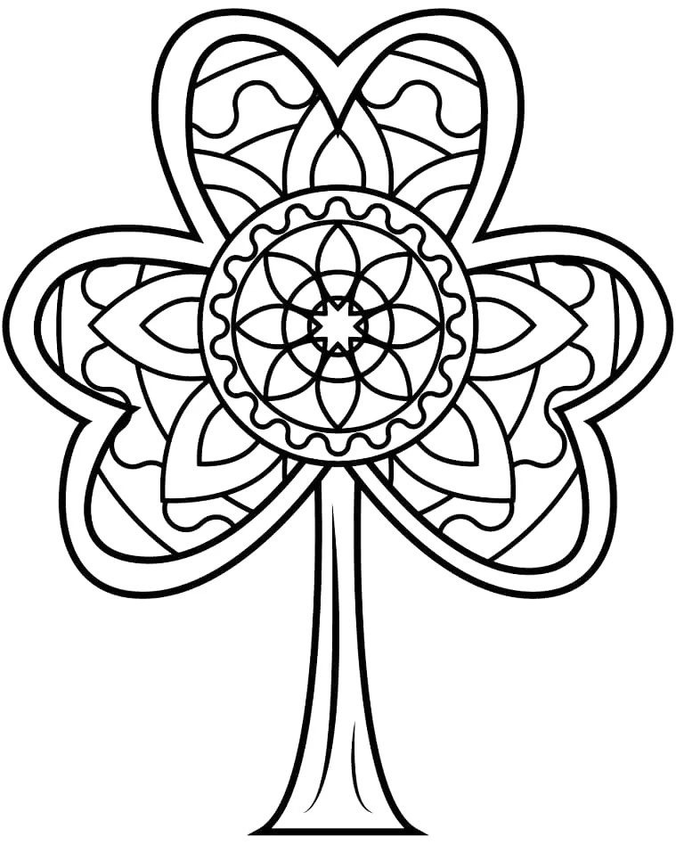 Detailed Shamrock Coloring Page