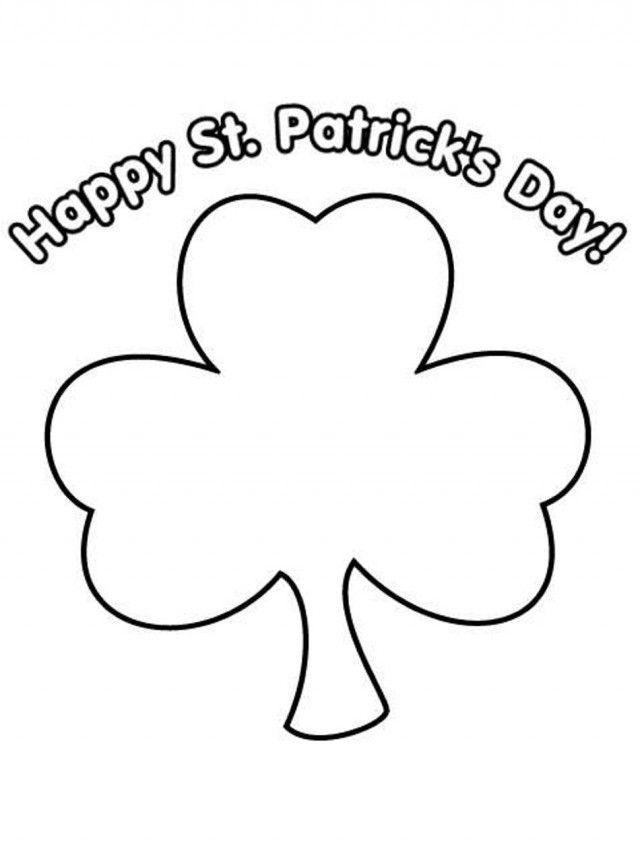 Happy St Patricks Day Shamrock Coloring Page