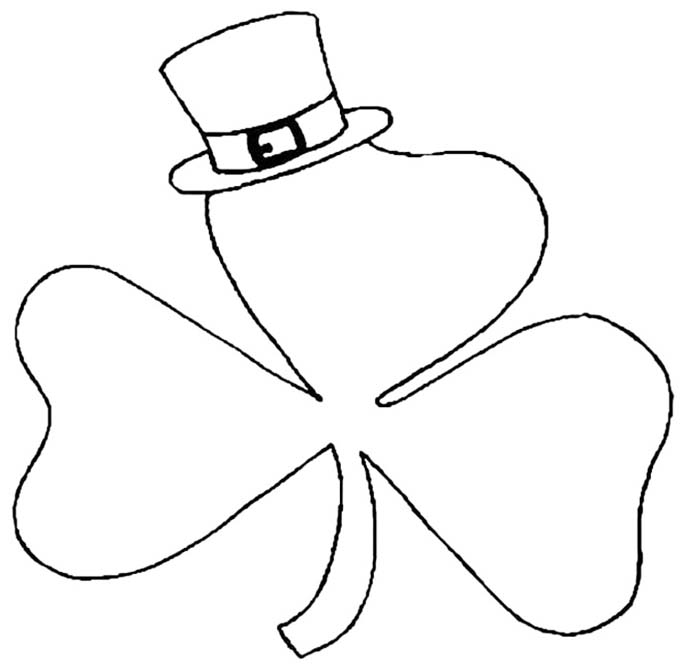 Shamrock With Hat Coloring Page