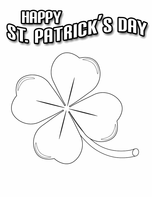 St Patricks Day Shamrock Coloring Page