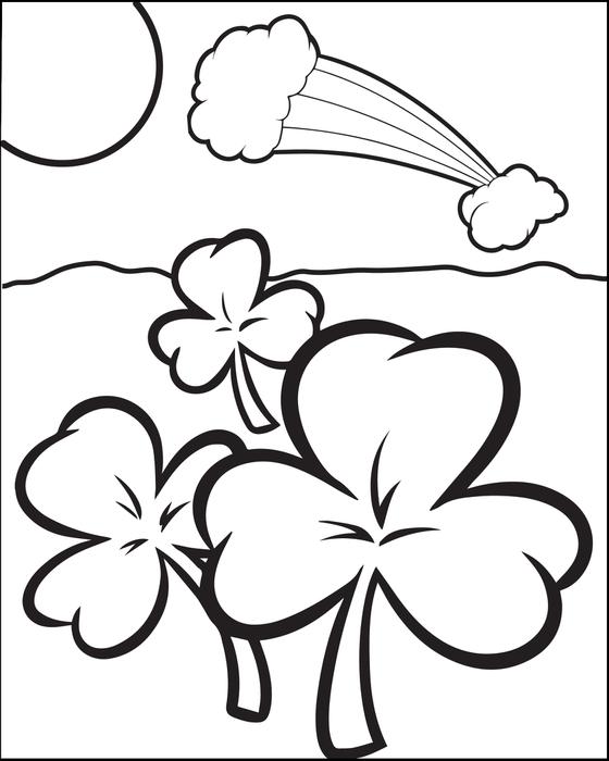 Three Shamrocks Coloring Page