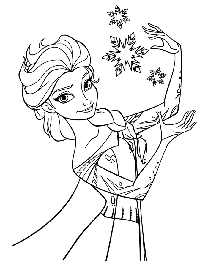 Elsa Snowflake Coloring Page