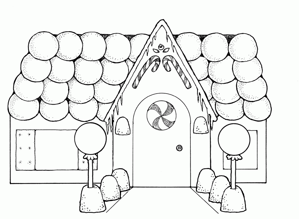 Gumdrop Gingerbread House Coloring Page