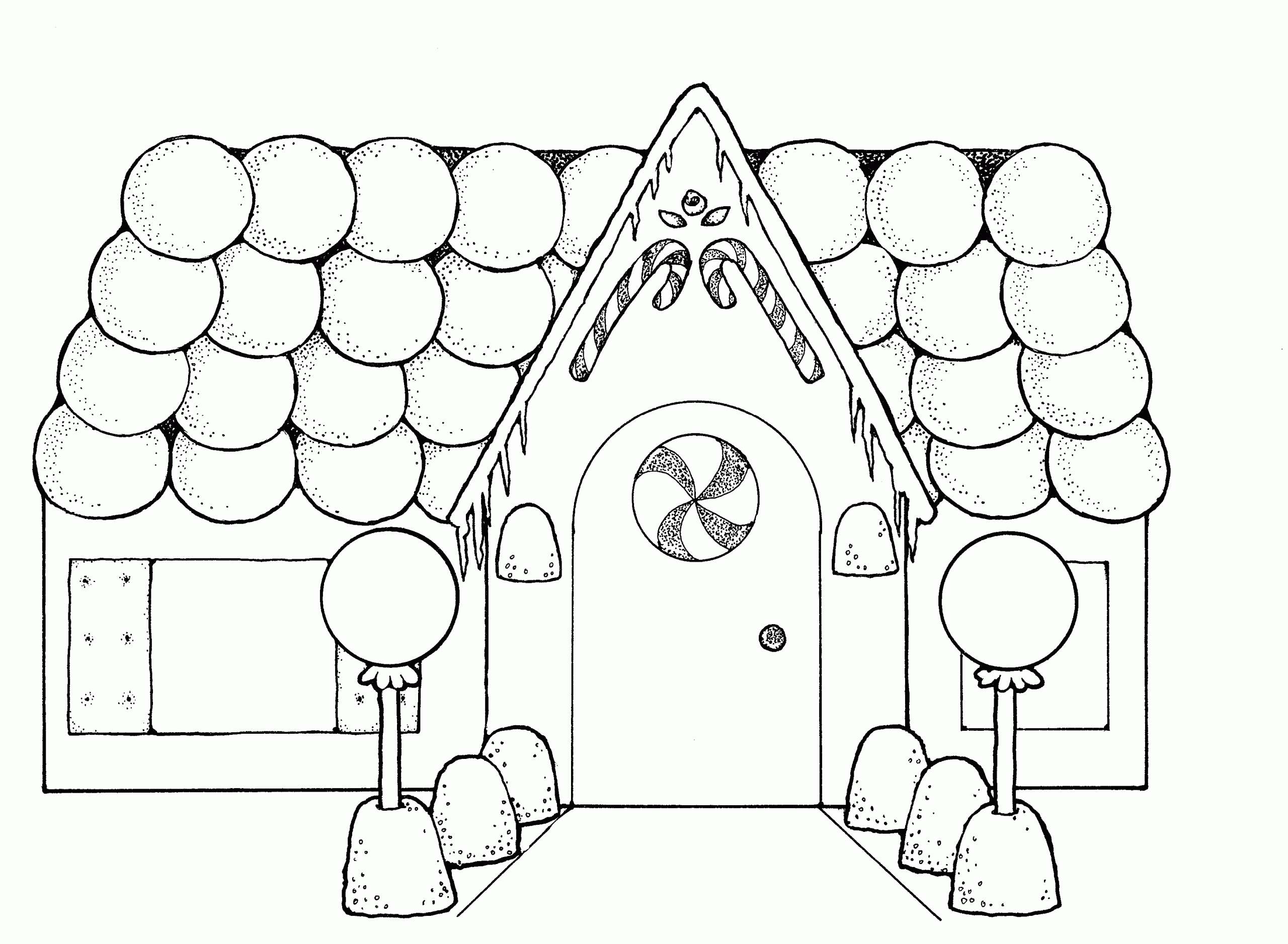 Free Printable Gingerbread House Coloring Pages for Kids