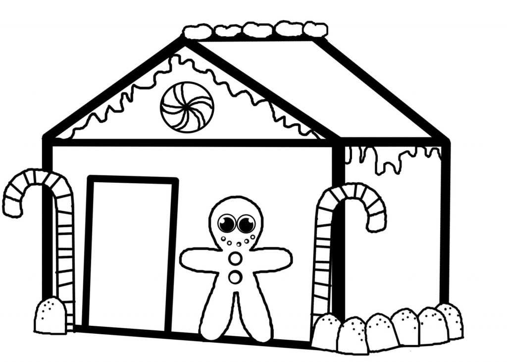 Simple Gingerbread House Coloring Page