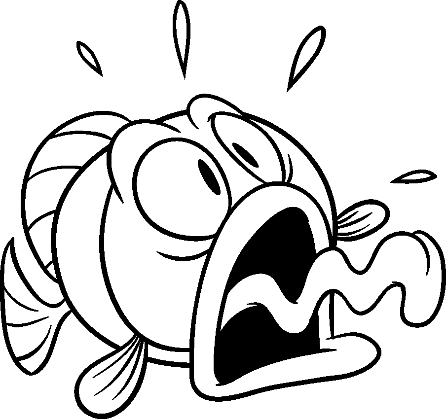 Funny Fish Coloring Page