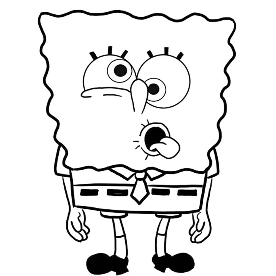 Funny Silly Spongebob Coloring Page