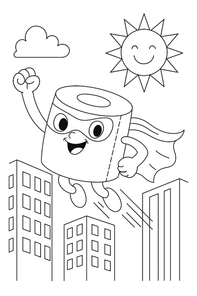 Super Paper Toilet Roll Coloring Page