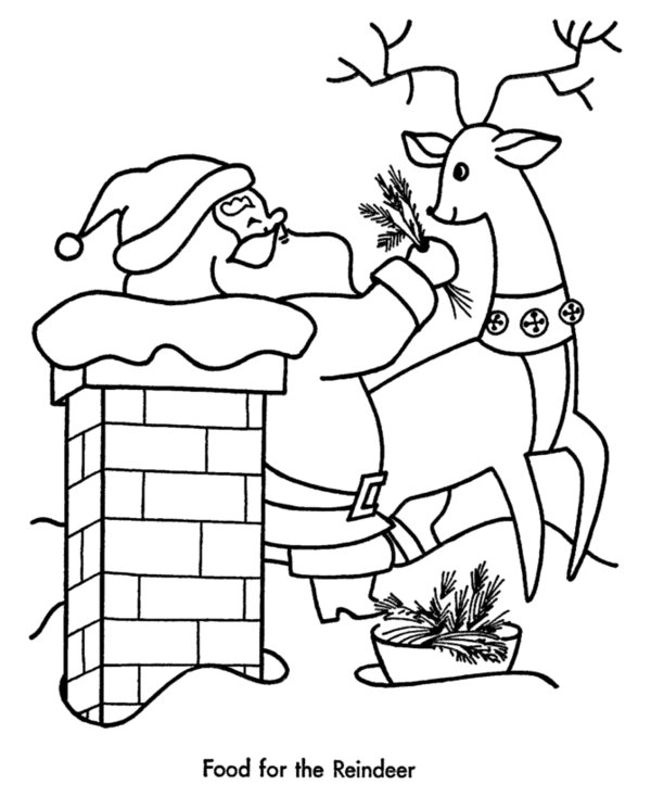 Food For The Reindeer Coloring Page