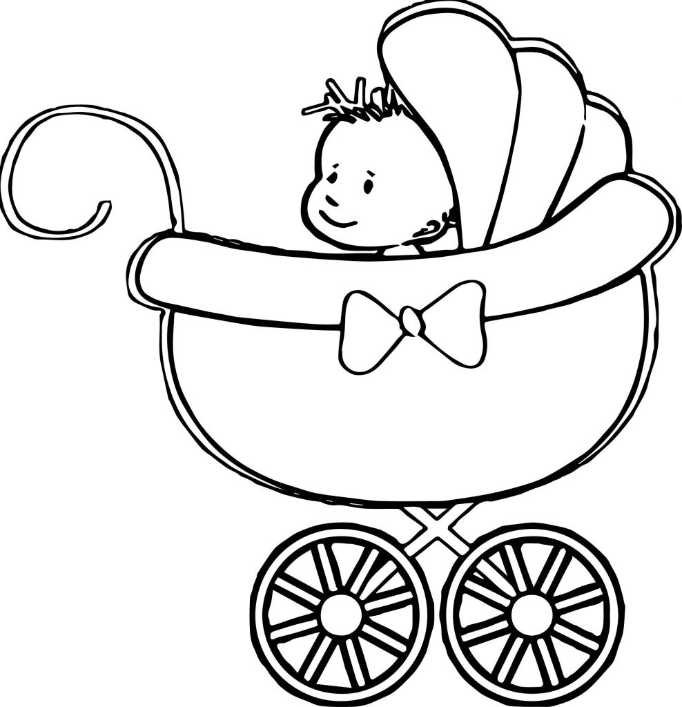 Baby Stroller Coloring Page