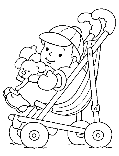 Baby in Stroller Coloring Pages