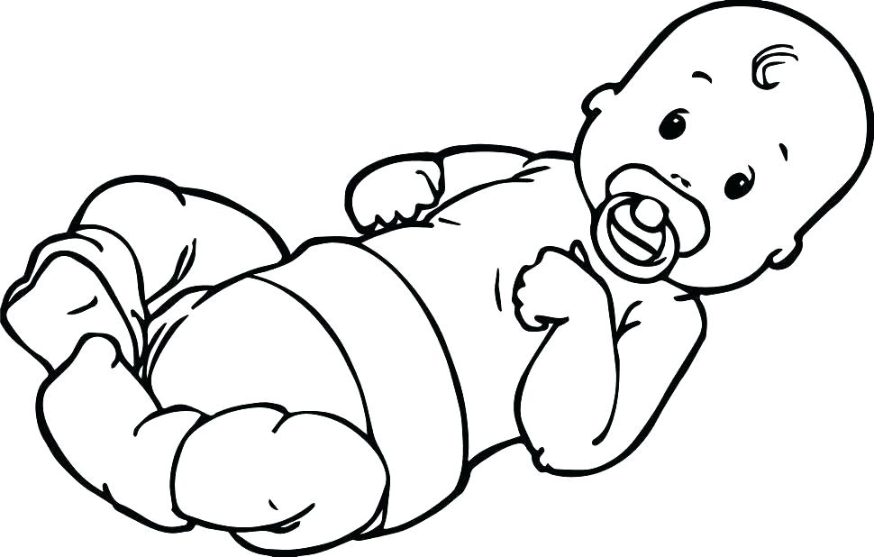 Baby with Pacifier Coloring Pages