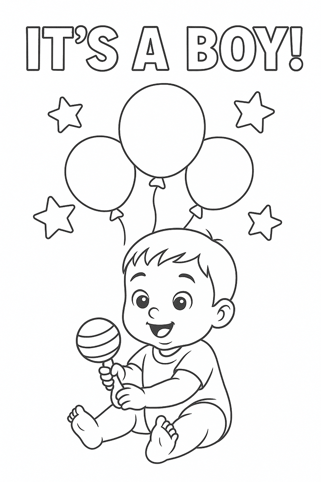 Its A Boy Coloring Page