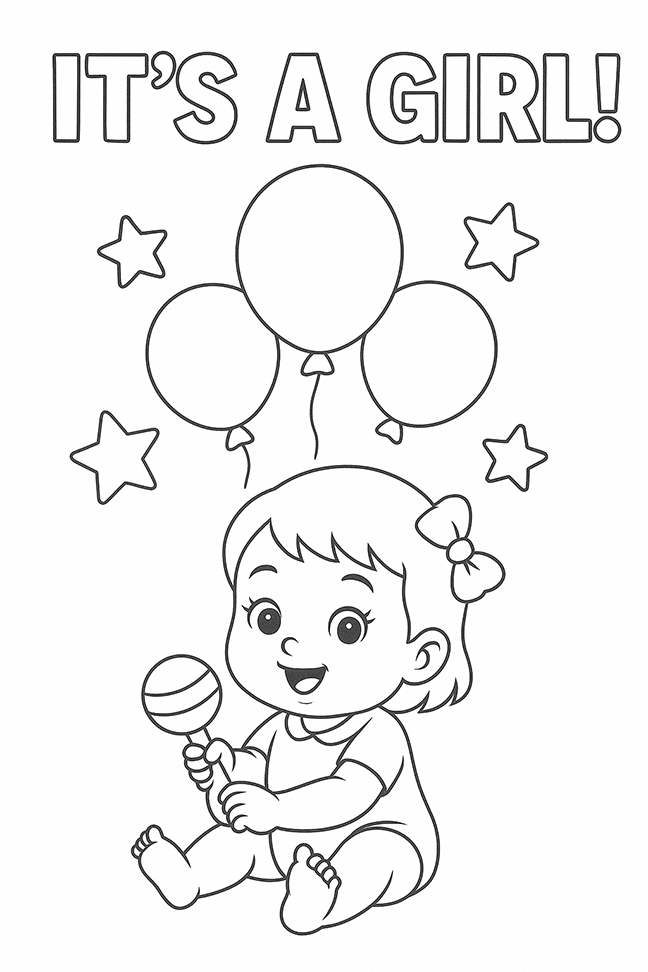 Its A Girl Coloring Page