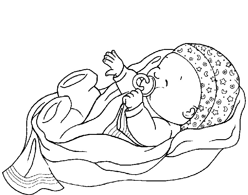 Sleeping Baby Coloring Pages